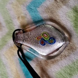 18. My SeeSeeMade in Italy Murano Glass Necklace on Leather Cord